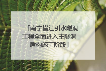 南宁邕江引水隧洞工程全面进入主隧洞盾构施工阶段