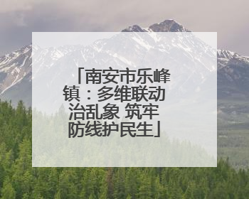 南安市乐峰镇：多维联动治乱象 筑牢防线护民生