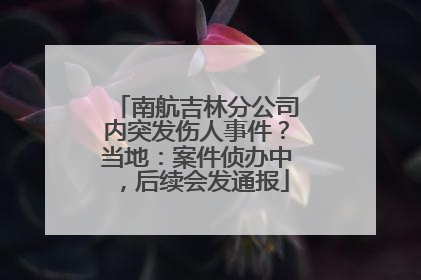 南航吉林分公司内突发伤人事件？当地：案件侦办中，后续会发通报