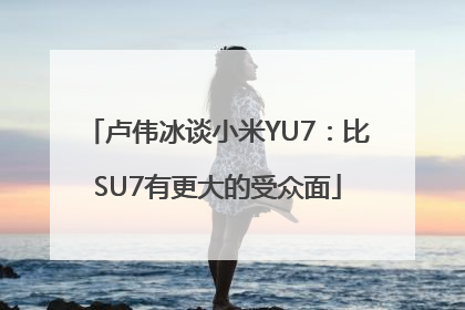卢伟冰谈小米YU7：比SU7有更大的受众面
