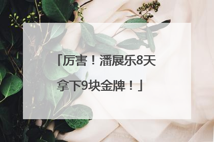 厉害！潘展乐8天拿下9块金牌！