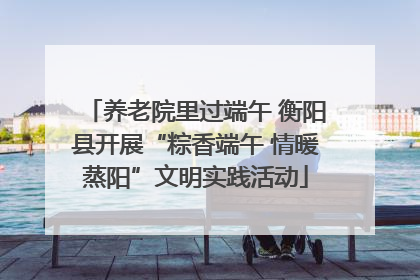 养老院里过端午 衡阳县开展“粽香端午 情暖蒸阳”文明实践活动