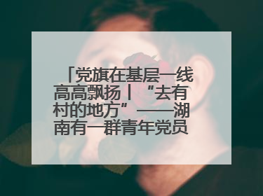 党旗在基层一线高高飘扬丨“去有村的地方”——湖南有一群青年党员这样选择