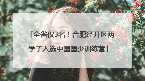 全省仅3名！合肥经开区两学子入选中国国少训练营