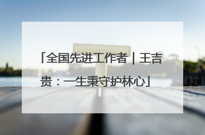 全国先进工作者｜王吉贵：一生秉守护林心