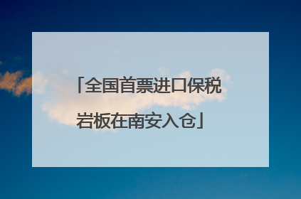 全国首票进口保税岩板在南安入仓