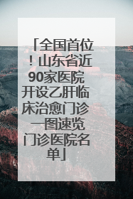 全国首位！山东省近90家医院开设乙肝临床治愈门诊 一图速览门诊医院名单