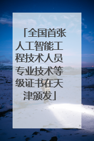 全国首张人工智能工程技术人员专业技术等级证书在天津颁发