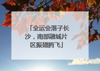 全运会落子长沙，南部融城片区振翅腾飞