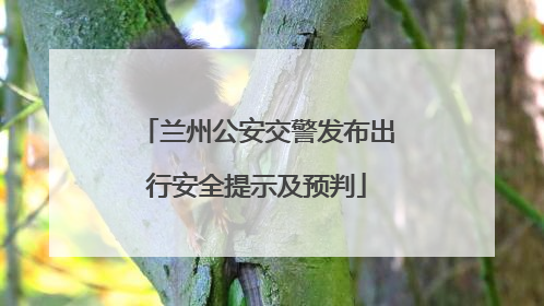 兰州公安交警发布出行安全提示及预判
