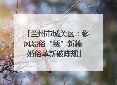 兰州市城关区：移风易俗“绣”新篇 婚俗革新破陈规