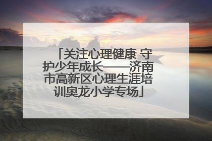 关注心理健康 守护少年成长——济南市高新区心理生涯培训奥龙小学专场