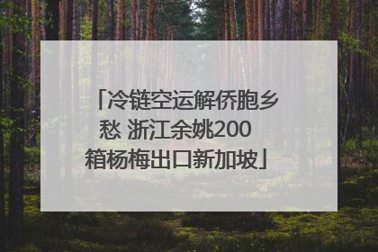 冷链空运解侨胞乡愁 浙江余姚200箱杨梅出口新加坡