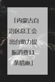 内蒙古自治区总工会出台助力提振消费11条措施