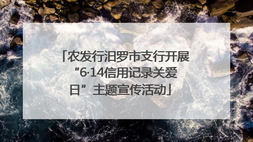 农发行汨罗市支行开展“6·14信用记录关爱日”主题宣传活动