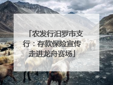 农发行汨罗市支行：存款保险宣传走进龙舟赛场