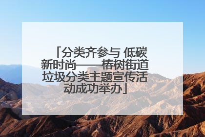 分类齐参与 低碳新时尚——椿树街道垃圾分类主题宣传活动成功举办