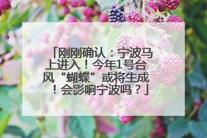 刚刚确认：宁波马上进入！今年1号台风“蝴蝶”或将生成！会影响宁波吗？