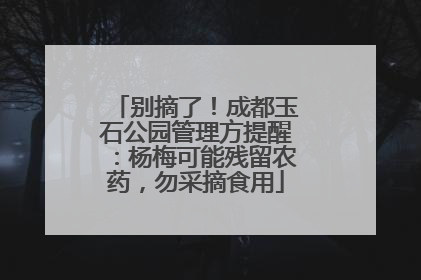 别摘了！成都玉石公园管理方提醒：杨梅可能残留农药，勿采摘食用