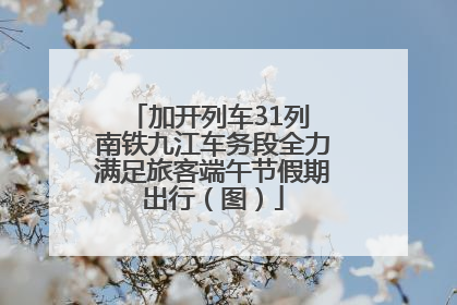 加开列车31列 南铁九江车务段全力满足旅客端午节假期出行（图）