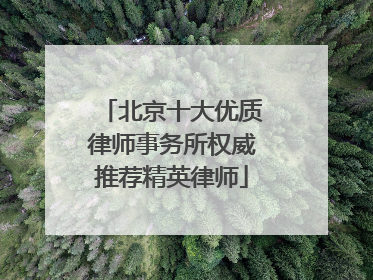 北京十大优质律师事务所权威推荐精英律师