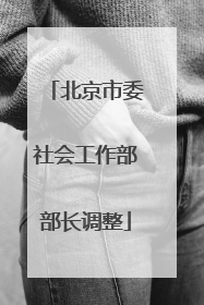 北京市委社会工作部部长调整