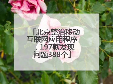 北京整治移动互联网应用程序，197款发现问题388个
