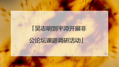吴志明到平潭开展非公论坛课题调研活动