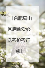 合肥蜀山区启动爱心送考护考行动