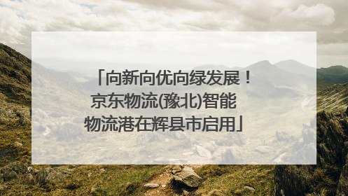 向新向优向绿发展！京东物流(豫北)智能物流港在辉县市启用