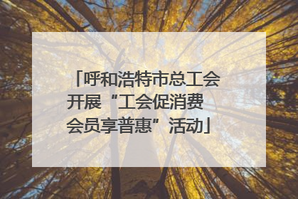 呼和浩特市总工会开展“工会促消费 会员享普惠”活动