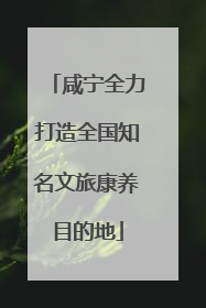 咸宁全力打造全国知名文旅康养目的地