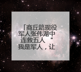 商丘籍现役军人张伟湖中连救五人 “我是军人，让我再救一个！”