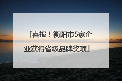 喜报！衡阳市5家企业获得省级品牌奖项