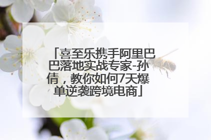 喜至乐携手阿里巴巴落地实战专家-孙倩，教你如何7天爆单逆袭跨境电商