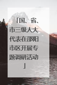 国、省、市三级人大代表在邵阳市区开展专题调研活动