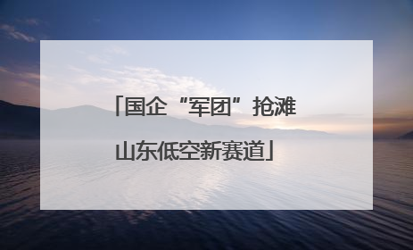 国企“军团”抢滩山东低空新赛道