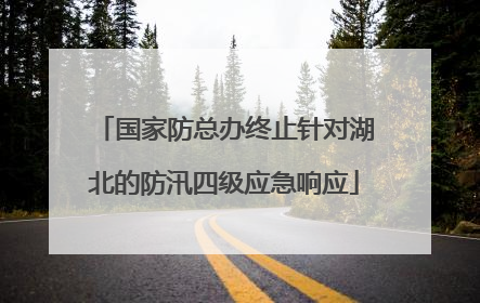 国家防总办终止针对湖北的防汛四级应急响应