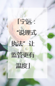 宁远：“说理式执法”让监管更有温度