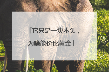 它只是一块木头，为啥能价比黄金
