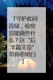 守护此间青绿，检察官能做些什么？这“后半篇文章”带你看明白