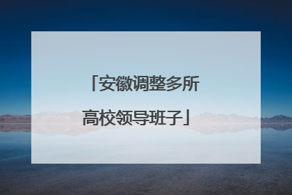 安徽调整多所高校领导班子
