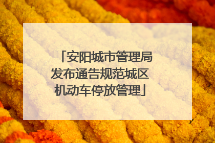 安阳城市管理局发布通告规范城区机动车停放管理