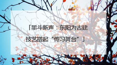墨斗新声：东阳为古建技艺搭起“传习舞台”