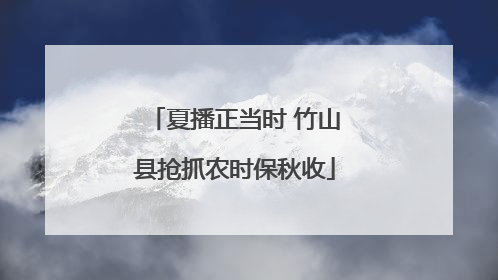 夏播正当时 竹山县抢抓农时保秋收