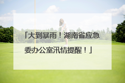 大到暴雨！湖南省应急委办公室汛情提醒！