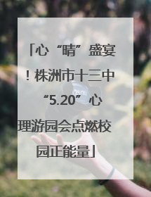 心“晴”盛宴！株洲市十三中“5.20”心理游园会点燃校园正能量