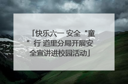 快乐六一 安全“童”行 道里分局开展安全宣讲进校园活动