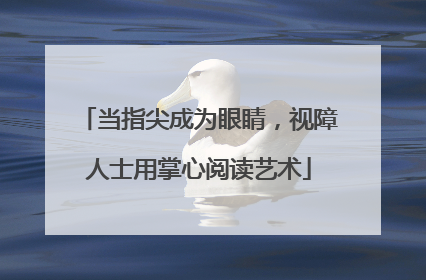 当指尖成为眼睛，视障人士用掌心阅读艺术