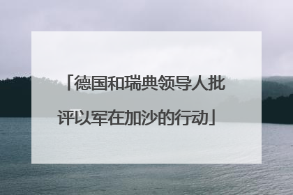 德国和瑞典领导人批评以军在加沙的行动
